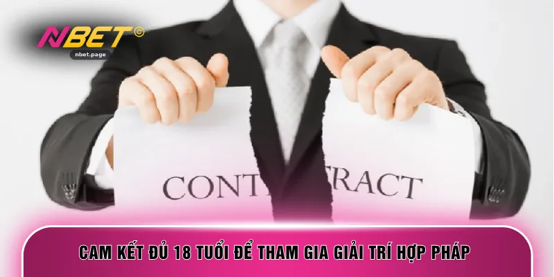 Cam kết đủ 18 tuổi để tham gia giải trí hợp pháp